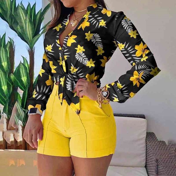 long sleeve lace up print women shirts autumn black deep v-neck loose female short shirt spring new vintage fashion ladies 210410, White
long sleeve lace up print women shirts autumn black deep v-neck loose female short shirt spring new vintage fashion ladies 210410, White