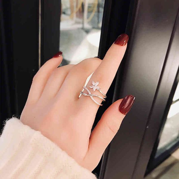 ring korean fashion personality multi-layer cross flower opening female light luxury net red index finger girlfriends tail, Silver
ring korean fashion personality multi-layer cross flower opening female light luxury net red index finger girlfriends tail, Silver