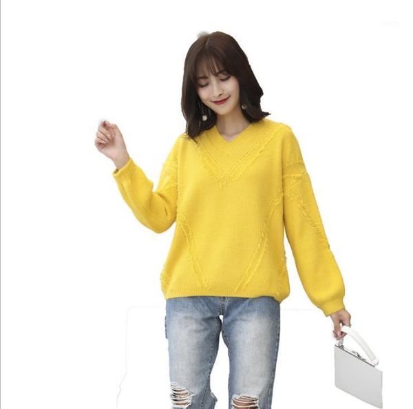 women's sweaters femininas women pullover 2021 yellow sweater jumpers candy color harajuku chic short twisted pull, White;black
women's sweaters femininas women pullover 2021 yellow sweater jumpers candy color harajuku chic short twisted pull, White;black
