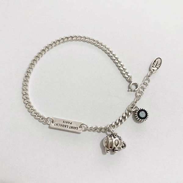 korean version east gate s925 silver elephant bracelet, Black
korean version east gate s925 silver elephant bracelet, Black
