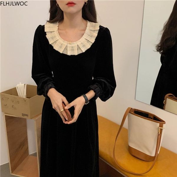 casual dresses korea chic fashion french style feminine vestidos women solid patchwork ruffled elegant long black d0583 21n0, Black;gray
casual dresses korea chic fashion french style feminine vestidos women solid patchwork ruffled elegant long black d0583 21n0, Black;gray