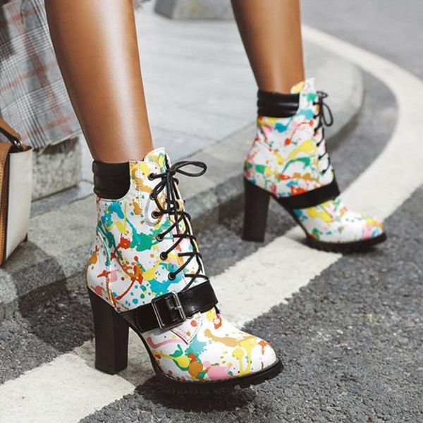 boots pxelena designer graffiti women motorcycle biker ladies punk rock gothic shoes 2021 winter buckle lace up block heels, Black
boots pxelena designer graffiti women motorcycle biker ladies punk rock gothic shoes 2021 winter buckle lace up block heels, Black