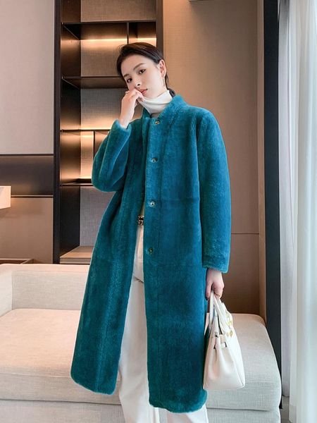 women's fur & faux genuine wool coat autumn winter long real sheepskin female jacket double-sided coats casacos zjt1643, Black
women's fur & faux genuine wool coat autumn winter long real sheepskin female jacket double-sided coats casacos zjt1643, Black