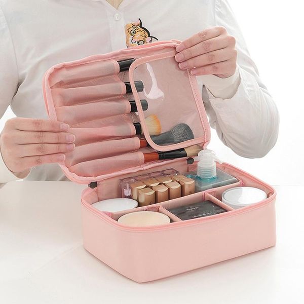 women's cosmetic bag makeup-bag female storage make up cases beautician beauty case portable outdoor travel organizer bags &
women's cosmetic bag makeup-bag female storage make up cases beautician beauty case portable outdoor travel organizer bags &