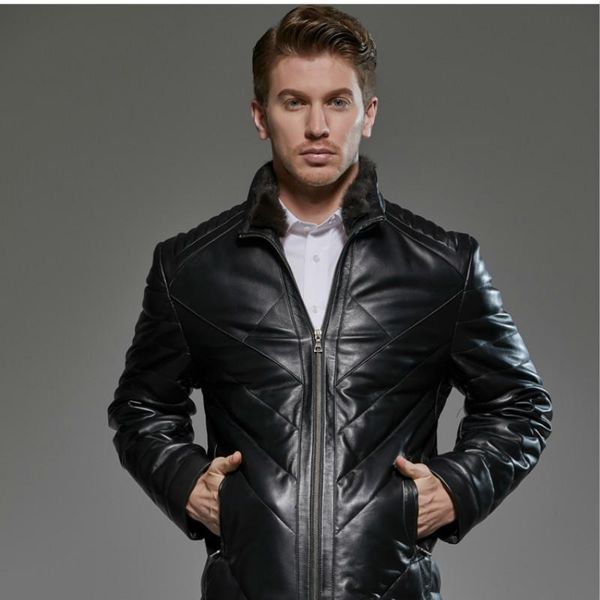 men's leather & faux genuine jackets mens sheepskin coats plus size men real collar duck down jacket 18-1710 yy131, Black
men's leather & faux genuine jackets mens sheepskin coats plus size men real collar duck down jacket 18-1710 yy131, Black