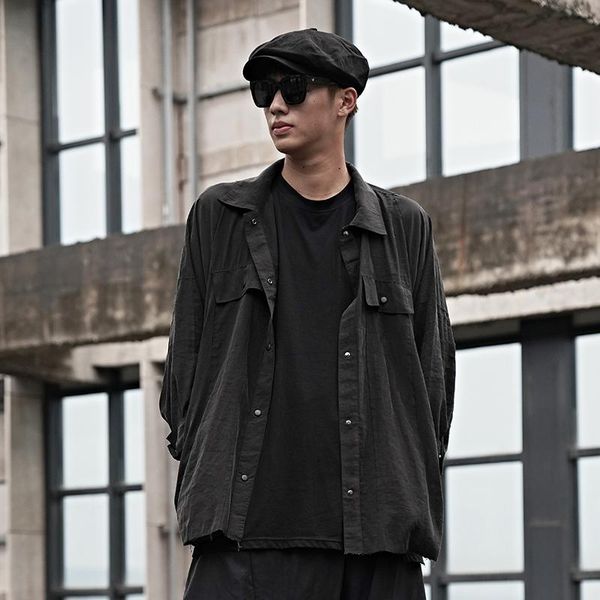 men's casual shirts long sleeve shirt spring and autumn basic style dark simple fashion youth japanese retro harajuku, White;black
men's casual shirts long sleeve shirt spring and autumn basic style dark simple fashion youth japanese retro harajuku, White;black