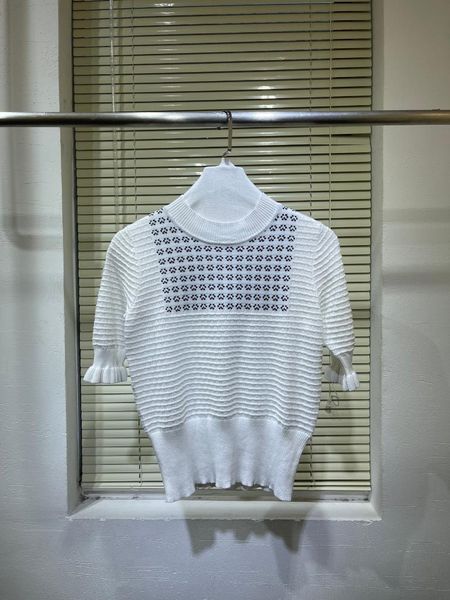 women fashion 2021 short-sleeved casual printed hollow knit sweater 0323 women's t-shirt, White
women fashion 2021 short-sleeved casual printed hollow knit sweater 0323 women's t-shirt, White