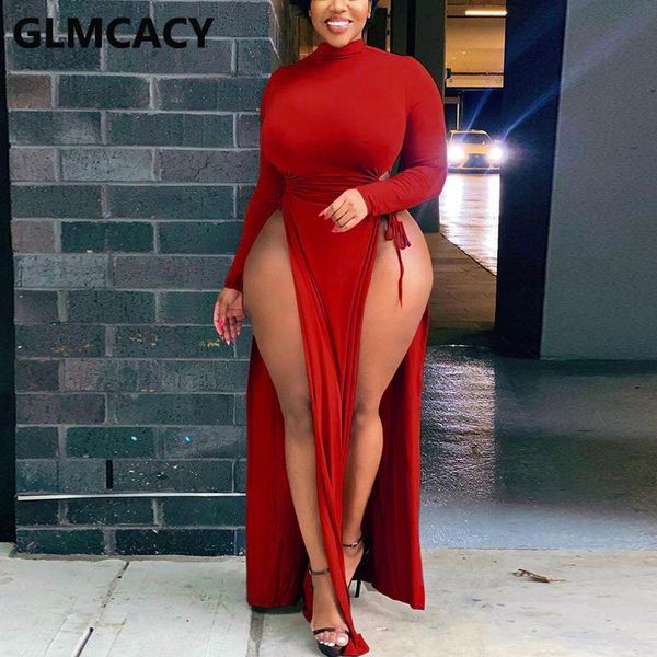 casual dresses women long sleeve solid high slit bodycon maxi dress party club, Black;gray
casual dresses women long sleeve solid high slit bodycon maxi dress party club, Black;gray