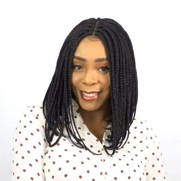 women's short hair wig medium differentiated fiber headgear box braid wig, Black
women's short hair wig medium differentiated fiber headgear box braid wig, Black