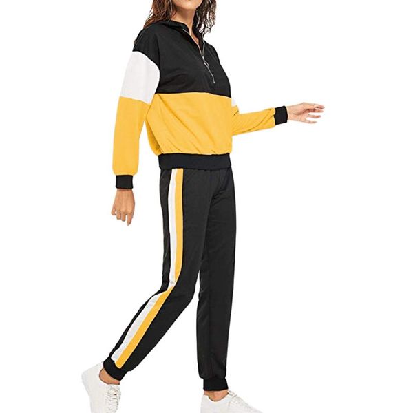 gym clothing women 2pcs running set 2021 zipper striped hooded tracksuit workout clothes casual loose sweatshirts joggers suits sportswear, White;black
gym clothing women 2pcs running set 2021 zipper striped hooded tracksuit workout clothes casual loose sweatshirts joggers suits sportswear, White;black