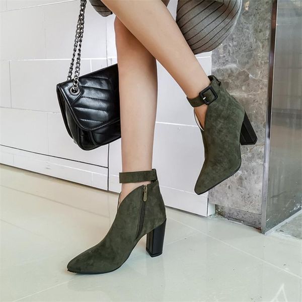 boots annymoli super high heel short woman thick shoes buckle pointed toe ankle zip ladies footwear winter green 46 ozkk, Black
boots annymoli super high heel short woman thick shoes buckle pointed toe ankle zip ladies footwear winter green 46 ozkk, Black