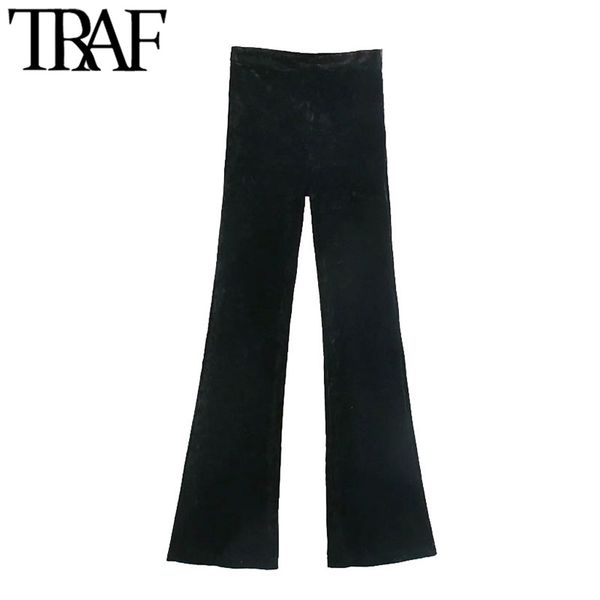 traf women chic fashion velvet flared pants vintage high waist side zipper female trousers mujer 210415, Black;white
traf women chic fashion velvet flared pants vintage high waist side zipper female trousers mujer 210415, Black;white