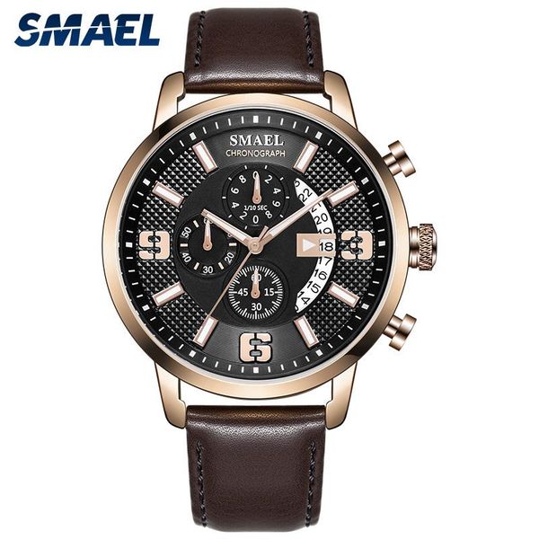 wristwatches smael casual men quartz wristwatch auto date fashion water resistant dress party watches with leather strap sl-9078, Slivery;brown
wristwatches smael casual men quartz wristwatch auto date fashion water resistant dress party watches with leather strap sl-9078, Slivery;brown