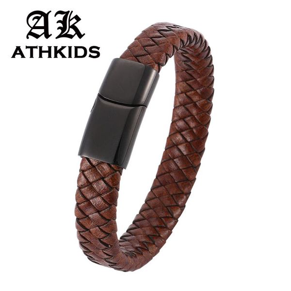 charm bracelets 2021 men vintage jewelry brown leather bracelet black magnetic buckle male wrist band pulsera hombre pd0020, Golden;silver
charm bracelets 2021 men vintage jewelry brown leather bracelet black magnetic buckle male wrist band pulsera hombre pd0020, Golden;silver