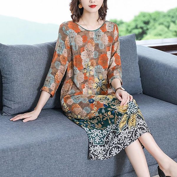 spring fashion retro casual loose print dress female large size -4xl and elegant vestidos dresses, Black;gray
spring fashion retro casual loose print dress female large size -4xl and elegant vestidos dresses, Black;gray