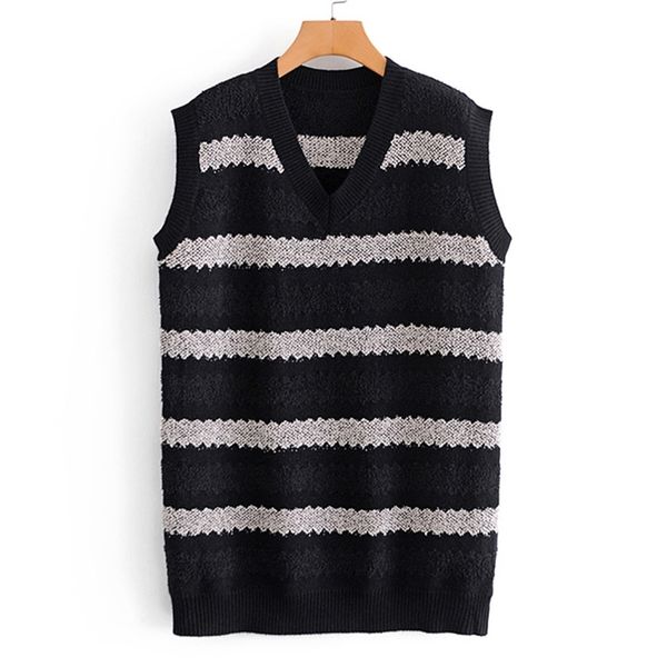 women casual knitted sweaters autumn winter soft cashmere striped pullovers fashion female short loose cold outwear 210422, White;black
women casual knitted sweaters autumn winter soft cashmere striped pullovers fashion female short loose cold outwear 210422, White;black