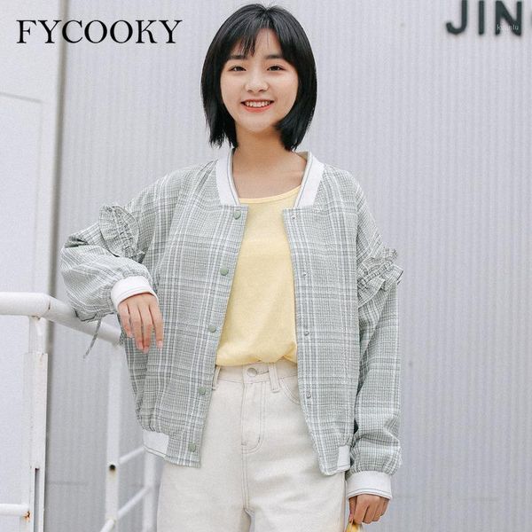women's jackets 2021 casual plaid baseball women sweet loose cropped jacket fahsion korean long sleeve button coat female, Black;brown
women's jackets 2021 casual plaid baseball women sweet loose cropped jacket fahsion korean long sleeve button coat female, Black;brown