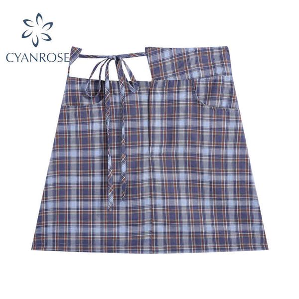 women's plaid crop skirts summer high waist hollow out bandage streetwear short skirts a line e-girl ulzzang clothes 210417, Black
women's plaid crop skirts summer high waist hollow out bandage streetwear short skirts a line e-girl ulzzang clothes 210417, Black