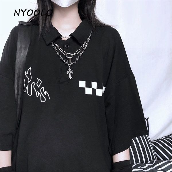 nyoolo 2021 casual street flame plaid print turndown collar short sleeve t-shirt women men summer loose hip hop tee shirt, White
nyoolo 2021 casual street flame plaid print turndown collar short sleeve t-shirt women men summer loose hip hop tee shirt, White