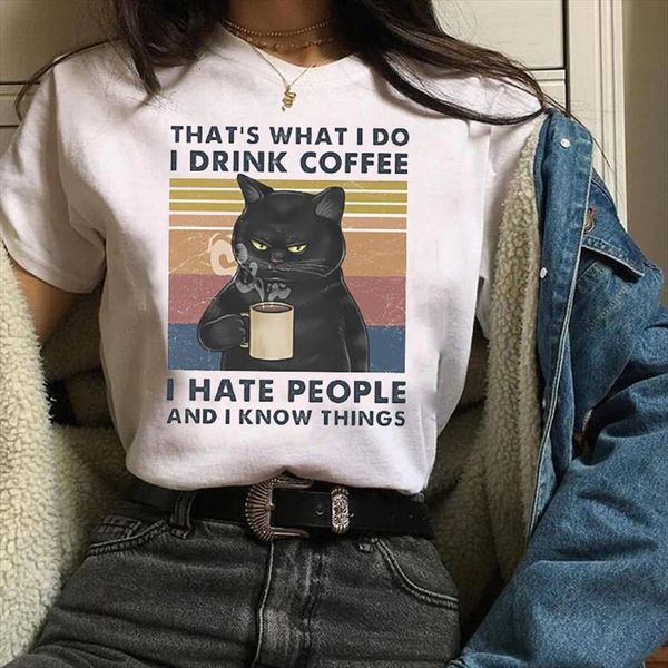 clothes graphic cat cartoon 90s womens t shirts trend funny coffee summer fall halloween tees female shirt, White
clothes graphic cat cartoon 90s womens t shirts trend funny coffee summer fall halloween tees female shirt, White