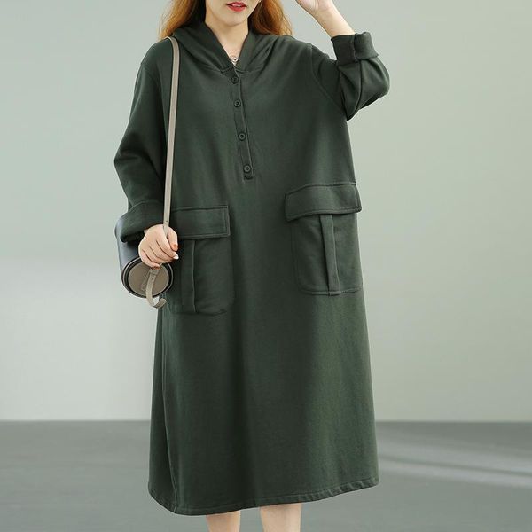 casual dresses hooded dress solid color autumn winter pockets 2021 fashion loose women big size, Black;gray
casual dresses hooded dress solid color autumn winter pockets 2021 fashion loose women big size, Black;gray