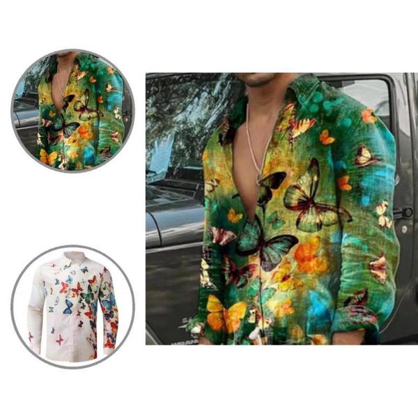 men's casual shirts shirt butterflies print male loose-fitting animal pattern loose men, White;black
men's casual shirts shirt butterflies print male loose-fitting animal pattern loose men, White;black
