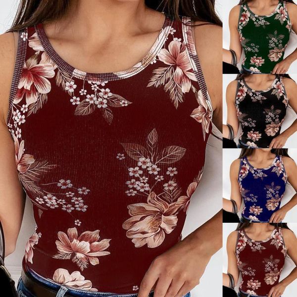 women's t-shirt women vest summer sleeveless floral print casual tank round neck 2021 fashion street-wear outwear clothing, White
women's t-shirt women vest summer sleeveless floral print casual tank round neck 2021 fashion street-wear outwear clothing, White