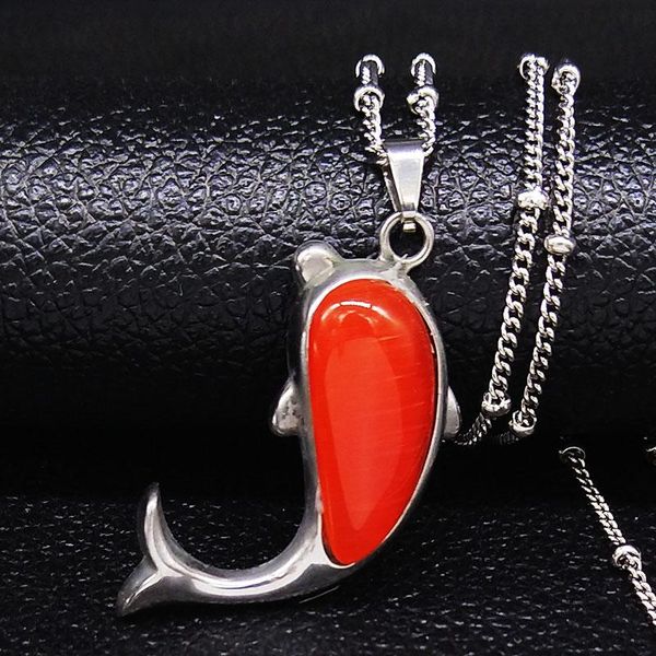 pendant necklaces 2021 dolphin stainless steel red opal chain necklace for women silver color animal jewelry cadenas mujer n2033s4
pendant necklaces 2021 dolphin stainless steel red opal chain necklace for women silver color animal jewelry cadenas mujer n2033s4