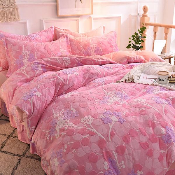 bedding sets hairy winter bed covers set for home warmth thickened coral fleece double-sided duvet cover sheet 3/4pcs
bedding sets hairy winter bed covers set for home warmth thickened coral fleece double-sided duvet cover sheet 3/4pcs