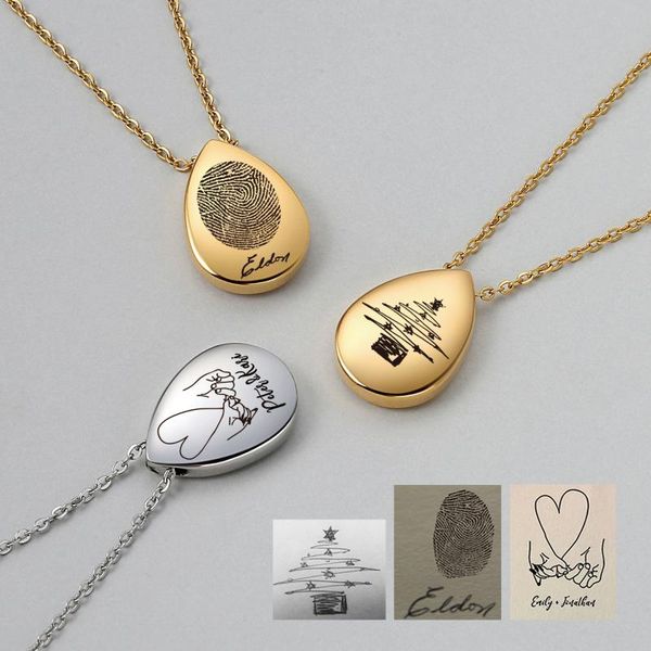 pendant necklaces teardrop memorial fingerprint handwriting drop charm necklace, gift for mother, Silver
pendant necklaces teardrop memorial fingerprint handwriting drop charm necklace, gift for mother, Silver
