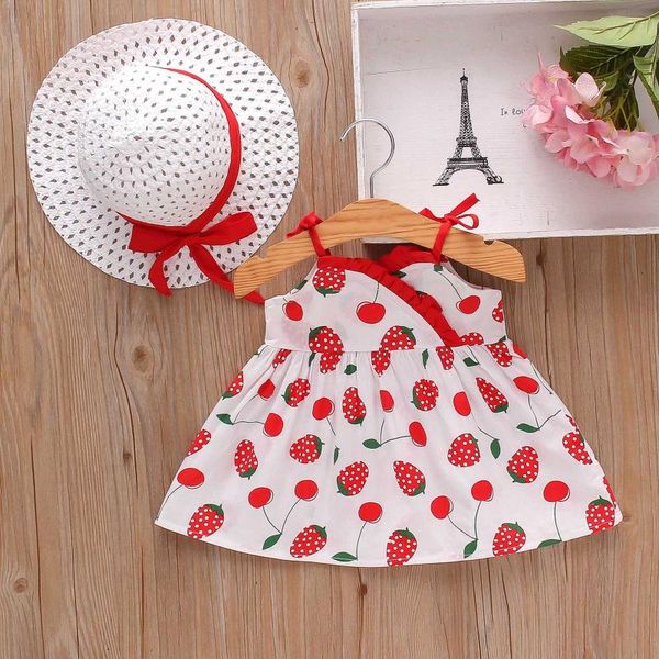 toddler baby girls dress strawberry printed summer sleeveless spaghetti strap princess dress+hat set party vestidos girl's dresses, Red;yellow
toddler baby girls dress strawberry printed summer sleeveless spaghetti strap princess dress+hat set party vestidos girl's dresses, Red;yellow