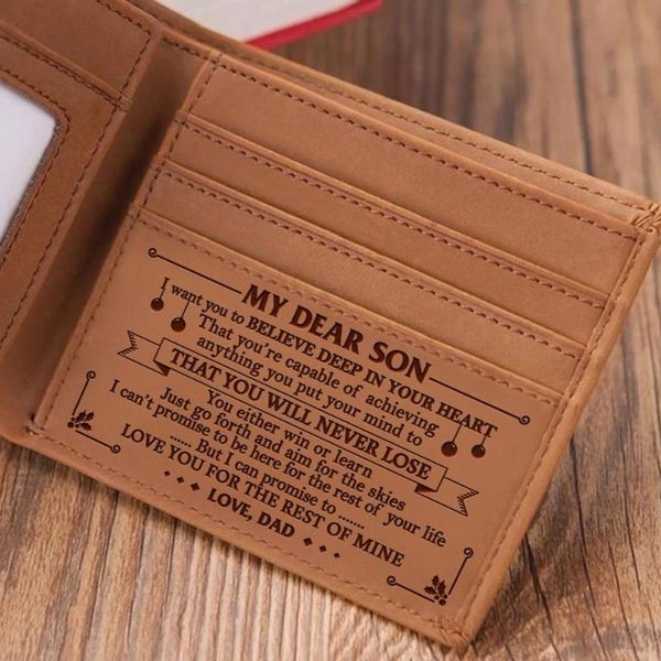 wallets to son men's boy's wallet genuine engraving laser leather purse card holder bifold purses retro from, Red;black
wallets to son men's boy's wallet genuine engraving laser leather purse card holder bifold purses retro from, Red;black