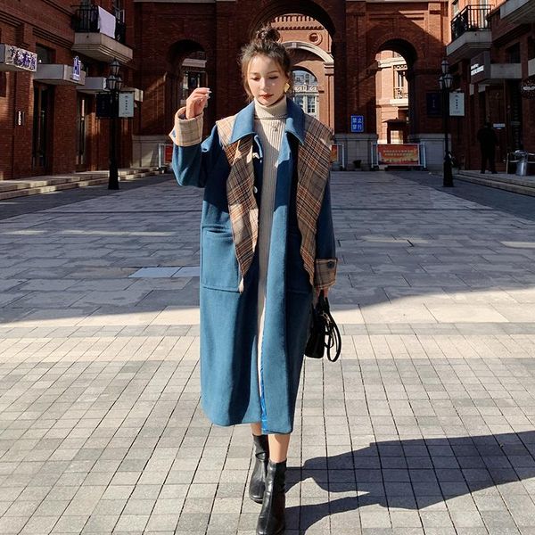 women's wool & blends real s 2021 winter thickened design plaid shawl woolen coat female temperament, Black
women's wool & blends real s 2021 winter thickened design plaid shawl woolen coat female temperament, Black