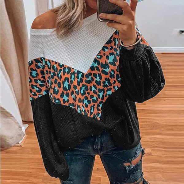 women's t-shirt leopard printed color block t shirt women fashion loose o-neck long sleeve tunic manga larga vintage tshirt camiseta, White
women's t-shirt leopard printed color block t shirt women fashion loose o-neck long sleeve tunic manga larga vintage tshirt camiseta, White