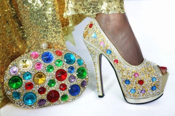 dress shoes gold women pumps with big crystal decoration african cover match handbag set for g29,heel 14cm, Black
dress shoes gold women pumps with big crystal decoration african cover match handbag set for g29,heel 14cm, Black