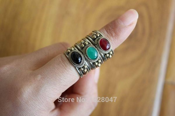 cluster rings rg309 ethnic tibetan copper inlaid colorful onyx stone women handmade nepal 8mm wide girls fashion adjustable ring, Golden;silver
cluster rings rg309 ethnic tibetan copper inlaid colorful onyx stone women handmade nepal 8mm wide girls fashion adjustable ring, Golden;silver