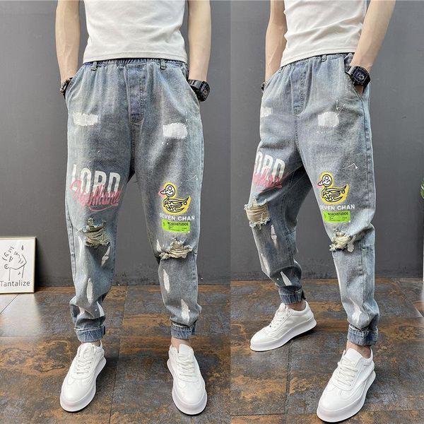 men's jeans spring summer 2020 street hip hop men's ripped feet jeans beggar ankle length pants cartoons printed low crotch leg h, Blue
men's jeans spring summer 2020 street hip hop men's ripped feet jeans beggar ankle length pants cartoons printed low crotch leg h, Blue