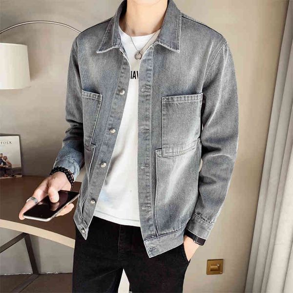 women's t-shirt 2021 spring multi-pockets jeans men long sleeve jackets simple fine casual denim streetwear ed in men's clothes, White
women's t-shirt 2021 spring multi-pockets jeans men long sleeve jackets simple fine casual denim streetwear ed in men's clothes, White