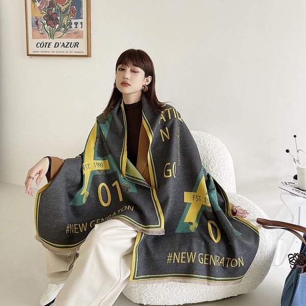 scarves winter cashmere scarf women 2021 fashion warm shawls wraps brand designe printed pashmina thick blanket cape foulard, Blue;gray
scarves winter cashmere scarf women 2021 fashion warm shawls wraps brand designe printed pashmina thick blanket cape foulard, Blue;gray