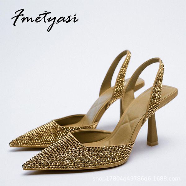 women high heels luxurious crystal decoration gold party shoes comfortable ankle back strap slipper female sandals 35-41, Black
women high heels luxurious crystal decoration gold party shoes comfortable ankle back strap slipper female sandals 35-41, Black