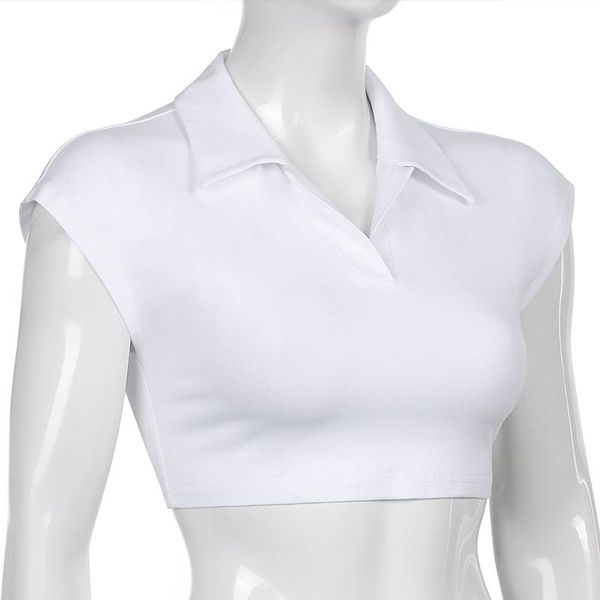 women's polos all-match retro collar crop solid color summer short ladies slim polyester skinny fashion navel outfit, White
women's polos all-match retro collar crop solid color summer short ladies slim polyester skinny fashion navel outfit, White