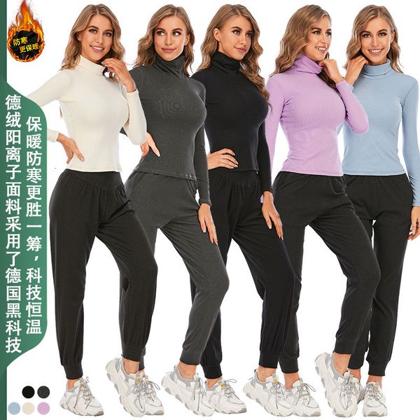 high autumn and winter base collar cold proof warm plush long sleeve yoga women's sports fitness suit, Gray
high autumn and winter base collar cold proof warm plush long sleeve yoga women's sports fitness suit, Gray
