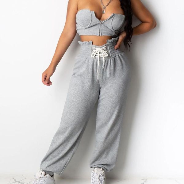 women's tracksuits harajuku zipper tube set women plus size lace up tracksuit 2 piece high waist joggers workout streetwear femme, Gray
women's tracksuits harajuku zipper tube set women plus size lace up tracksuit 2 piece high waist joggers workout streetwear femme, Gray