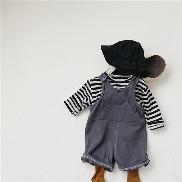 spring baby clothing set striped long-sleeved t-shirt + solid color overalls 2-piece of girl and boy casual suit 0-24m 210515, White
spring baby clothing set striped long-sleeved t-shirt + solid color overalls 2-piece of girl and boy casual suit 0-24m 210515, White