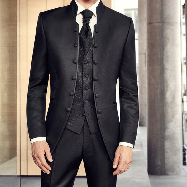 men's suits & blazers 3 pieces black formal tunic for men with stand collar double breasted wedding groom tuxedo italian style floral f, White;black
men's suits & blazers 3 pieces black formal tunic for men with stand collar double breasted wedding groom tuxedo italian style floral f, White;black