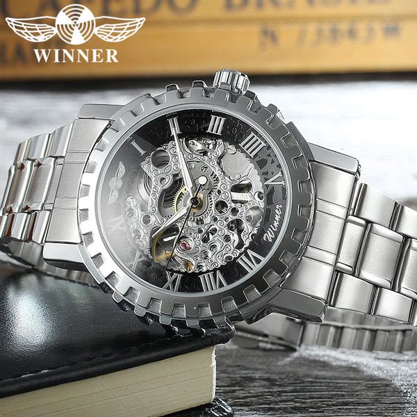 winnaar automatic mechanical men's watch military sports clock brand luxury steel skeleton waterproof man's 022, Slivery;brown
winnaar automatic mechanical men's watch military sports clock brand luxury steel skeleton waterproof man's 022, Slivery;brown