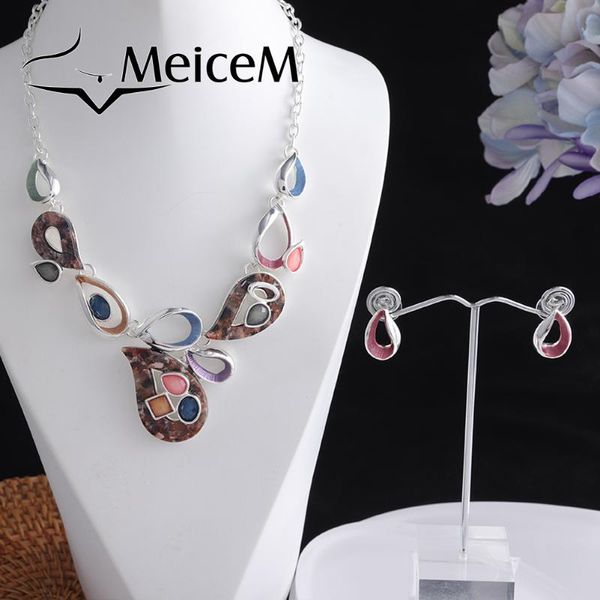 chains meicem big drop pendant necklaces for female fashion gray enamel geometric chain choker necklace women'snecklaces set gifts, Silver
chains meicem big drop pendant necklaces for female fashion gray enamel geometric chain choker necklace women'snecklaces set gifts, Silver