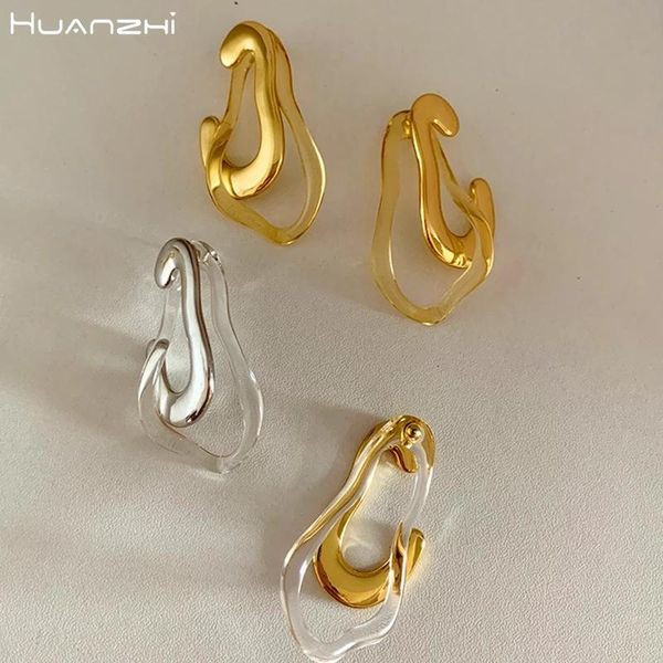 stud huanzhi gold sliver color transparent water droplet resin metal geometric irregular earrings double-layer for women jewelry, Golden;silver
stud huanzhi gold sliver color transparent water droplet resin metal geometric irregular earrings double-layer for women jewelry, Golden;silver