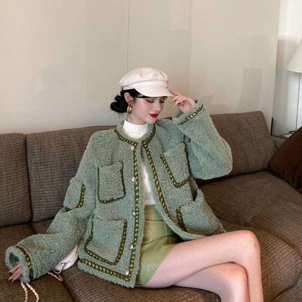 women's wool & blends little fragrance loose woolen coat women 2021 autumn winter temperament plush ladies retro sweet fashion thick, Black
women's wool & blends little fragrance loose woolen coat women 2021 autumn winter temperament plush ladies retro sweet fashion thick, Black