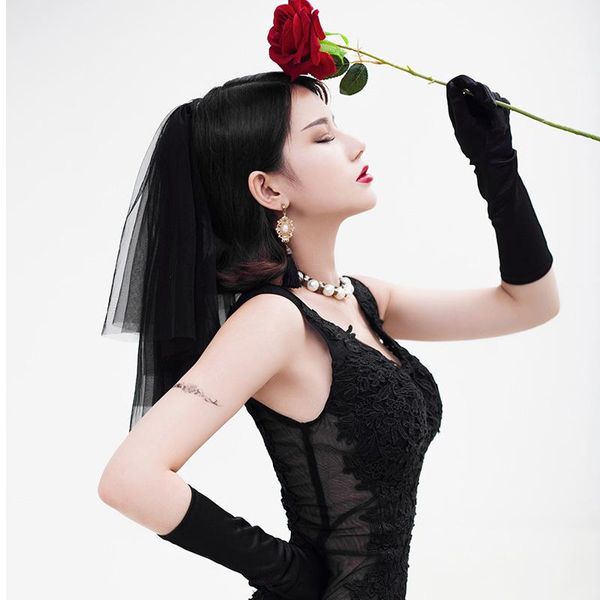 bridal veils women costume halloween black blusher veil tulle short two layers hair accessories cut edge vail handmade
bridal veils women costume halloween black blusher veil tulle short two layers hair accessories cut edge vail handmade